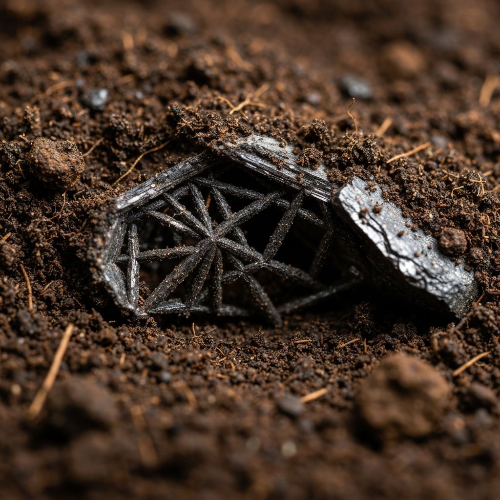 Natural mineral formations in soil